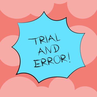 Deneme yanılma gösterilen not yazma. Bir şey bu ve yapım hataları patlama patlama çığlık konuşma balonu için promosyon reklam yapmaya tarafından Lear vitrine iş fotoğraf.