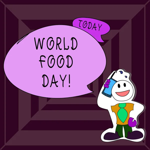 Написання Примітка показ Всесвітній день продовольства. Бізнесі фото демонстрації Всесвітній день дій, присвячений вирішення глобальних голод. — стокове фото