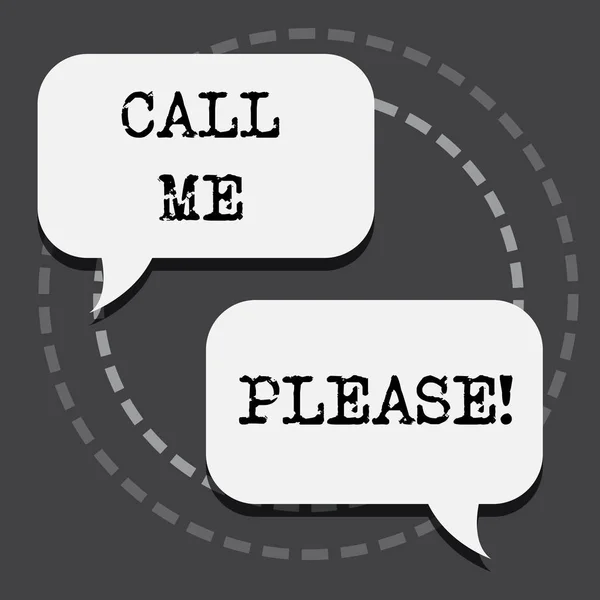 Текстовий знак, що показує Call Me Please. Концептуальна фотографія Запит на зв'язок по телефону, щоб поговорити про щось . — стокове фото