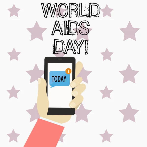 Escritura de texto a mano Día Mundial del SIDA. Concepto que significa 1 de diciembre dedicado a la sensibilización sobre el sida . —  Fotos de Stock