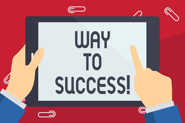 Schreibnotiz, die den Weg zum Erfolg weist. Business-Foto präsentiert auf dem richtigen Weg zum erfolgreichen Erreichen von Zielen Träume. — Stockfoto