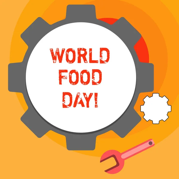 文字世界粮食日写作。致力于应对全球饥饿的世界行动日的商业概念. — 图库照片