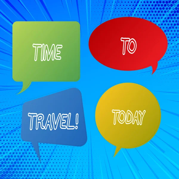 Schrijven van notitie weergegeven: tijd om te reizen. Zakelijke foto presentatie verplaatsen of van de ene plaats naar de andere op vakantie gaan. — Stockfoto