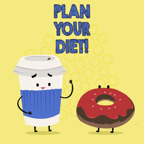 Текстовый знак, показывающий план вашей диеты. Концептуальные фото Расписание фитнес-мероприятий и питания, чтобы похудеть . — стоковое фото
