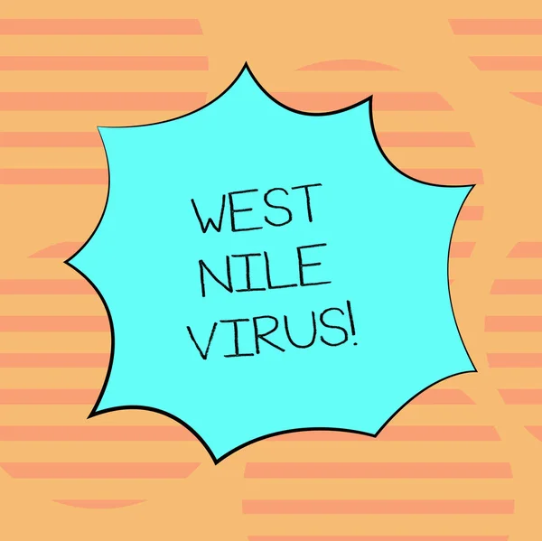 Slovo psaní textu West Nile Virus. Obchodní koncept pro příčiny virové infekce obvykle šíří komáři prázdné barevné exploze výbuch Scream bublinu fotografií pro propagaci reklamy. — Stock fotografie