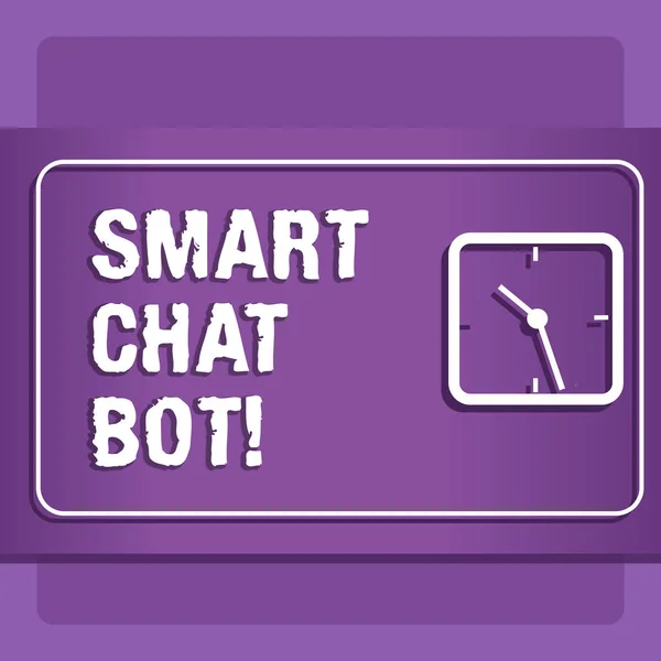 Texto de escritura de palabras Smart Chat Bot. Concepto de negocio para el chat de inteligencia artificial con robots de máquinas . —  Fotos de Stock