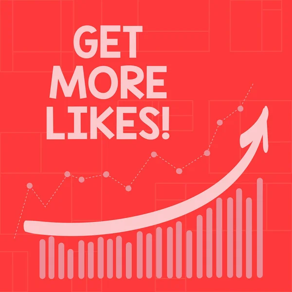 Escritura a mano conceptual que muestra Get More Likes. Foto de negocios mostrando Recomendaciones para tener seguidores adicionales en las redes sociales . —  Fotos de Stock