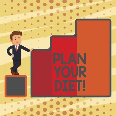 Kavramsal el yazma Your diyet planı gösterilen. İş fotoğraf metin programı fitness aktivitelerinin ve kilo vermek için yemek.