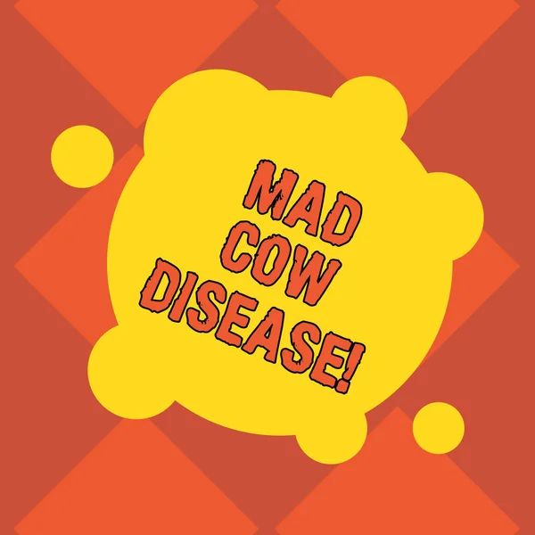 Handwriting text writing Mad Cow Disease. Concept meaning Neurodegenerative lethal disease contagious eating meat Blank Deformed Color Round Shape with Small Circles Abstract photo.