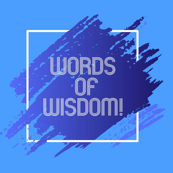 Ordet skriva text ord av visdom. Affärsidé för Expert råd orientering från någon med kunskap. — Stockfoto