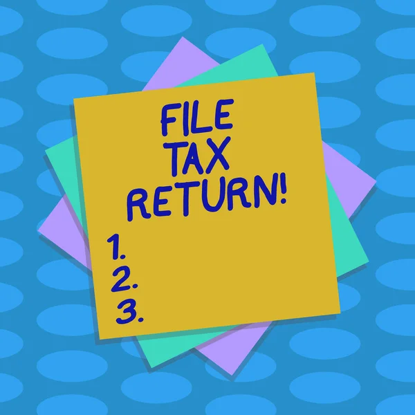 Wortlaut Textdatei Steuererklärung Geschäftskonzept Für Papierkram Finanzielles Geld Zurückzubringen Buchhalter — Stockfoto