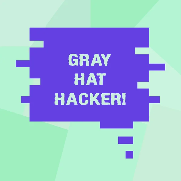 Conceptual hand writing showing Gray Hat Hacker. Business photo showcasing Computer security expert who may sometimes violate laws Speech Bubble in Puzzle Piece Shape for Presentation Ads. — Stock Photo, Image