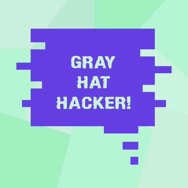 Scrittura concettuale a mano che mostra Gray Hat Hacker. Business photo showcase Esperto di sicurezza informatica che a volte può violare le leggi Speech Bubble in Puzzle Forma pezzo per la presentazione Annunci . — Foto Stock