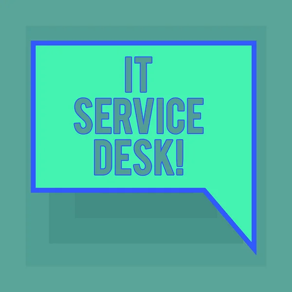 Conceptual hand writing showing It Service Desk. Business photo text Technological support online assistance help center Blank Deformed Color Round Shape with Small Circles.