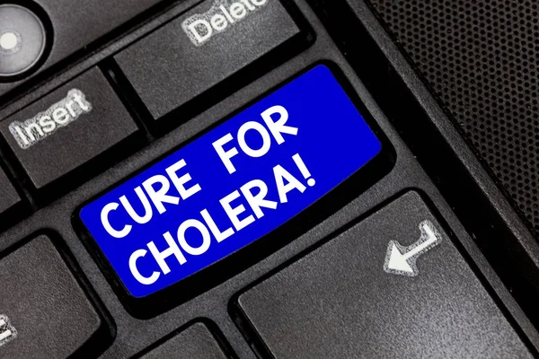 Testo calligrafico Cure For Cholera. Concetto che significa ripristino di liquidi e sali persi attraverso la reidratazione Tastiera Intenzione di creare messaggi informatici premendo l'idea della tastiera . — Foto Stock