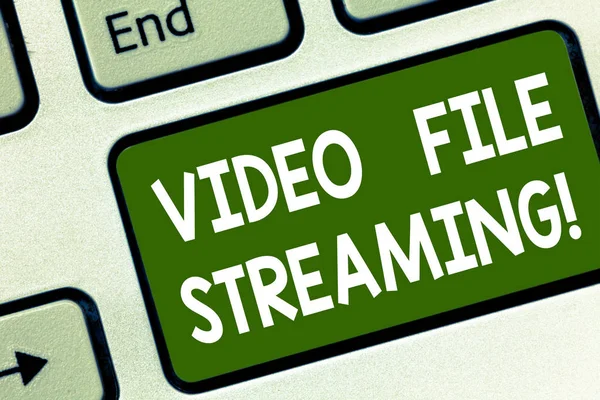 Word writing text Video File Streaming. Business concept for video be viewed online without being downloaded Keyboard key Intention to create computer message pressing keypad idea.