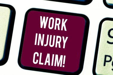 Kavramsal el iş yaralanma istem gösterilen yazma. Çalışanların klavye tuşu bilgisayar ileti fikir oluşturmak için niyet için sağlık yardımları sağlayan iş fotoğraf metin sigorta.