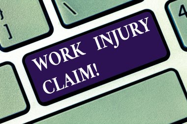 Kavramsal el iş yaralanma istem gösterilen yazma. Çalışanların klavye tuşu bilgisayar ileti fikir oluşturmak için niyet için sağlık yardımları sağlayan iş fotoğraf metin sigorta.