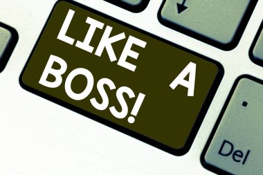 A patron gibi gösterilen metin işareti. Sanki bir iş veya durum klavye anahtar olarak tuş takımı fikir tuşuna basarak bilgisayar ileti oluşturmak için niyet Emirleri kavramsal fotoğraf hareket.