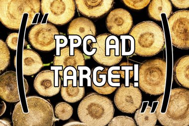 El yazısı metin Ppc reklam hedef. Pazarlama stratejileri online kampanya ahşap arka plan vintage ahşap vahşi mesaj fikirler niyetli düşünceler tıklayın reklam başına ödeme anlam kavramı.