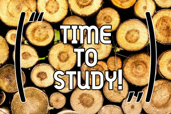 Handwriting text Time To Study. Concept meaning Exams ahead need concentrate in studies learn the lesson Wooden background vintage wood wild message ideas intentions thoughts.