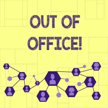 Yazılı not showingout işyeri dışında. İş dışında hiç kimse iş Break dinlenmek eğlence zamanında vitrine iş fotoğraf.