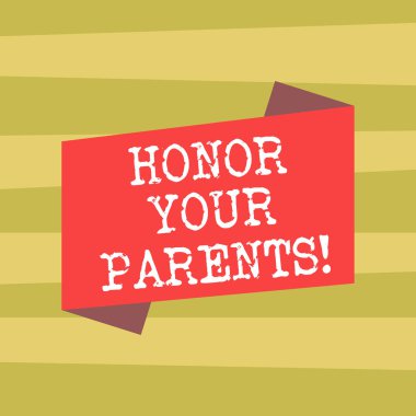 Onur Sayın veliler gösterilen metin işareti. Kavramsal fotoğraf yüksek saygı büyük saygısı anne yaşlı boş renk katlanmış afiş şerit düz stil fotoğrafınız için duyuru Poster için.