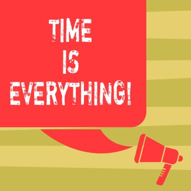 Metin işareti zaman olduğunu her şeyi gösteriyor. Sonuç renk siluet, boş Meydanı konuşma balonu ve megafon fotoğraf kavramsal fotoğraf dikkate diğer olaylar etkileyebilir istenen.