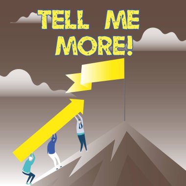 Söyle bana daha gösterilen yazma kavramsal el. Daha fazla bilgi paylaşımı bir konuşma başlatmak için bir çağrı vitrine iş fotoğraf.