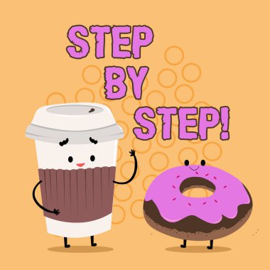 Word metin adım adım yazma. Yavaş ilerleme Road başarı yönde geliştirme büyüme için iş kavramı.