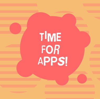 Metin zaman için uygulamalar yazma kelime. En iyi fullfeatured hizmet için yardımcı olur daha hızlı boş deforme renk yuvarlak şekli ile küçük daireler soyut fotoğraf iletişim iş kavramı.