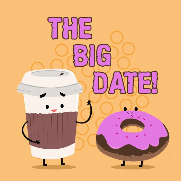 Ordet skriver text The Big Date. Affärsidé för viktig dag för ett par relation bröllopsdag. — Stockfoto