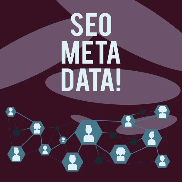 Schrijven Opmerking showingseo Meta Data. Zakelijke foto presentatie van Search Engine optimalisatie Online marketing strategie. — Stockfoto