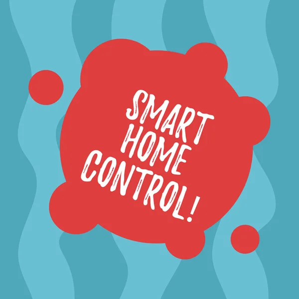 Konceptuella hand skriva visar Smart Home Control. Företag foto text tillhandahåller ägare säkerhet komfort och energieffektivitet Tom deformerade färg rund form med små cirklar. — Stockfoto