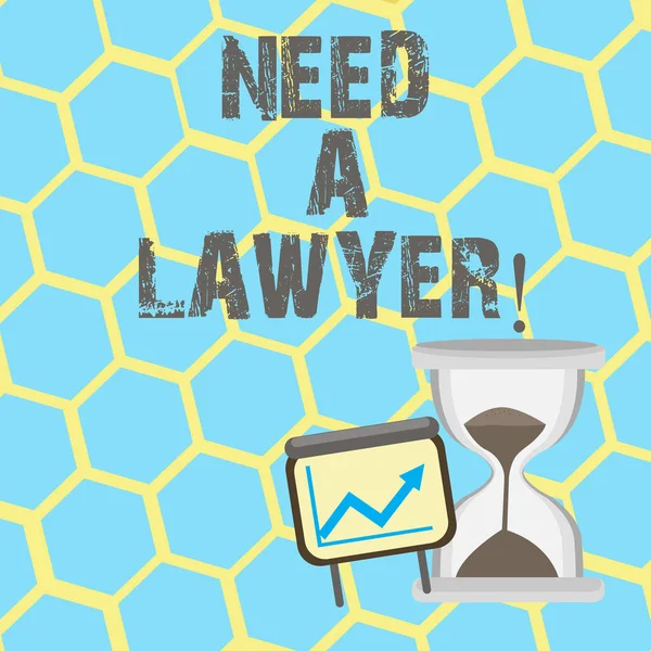 Text sign showing Need A Lawyer. Conceptual photo Offering of legal advice Attorney consultancy advice. — Stock Photo, Image