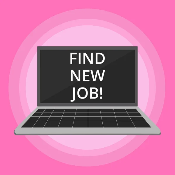 Texte d'écriture Word Trouver un nouvel emploi. Concept d'entreprise pour la recherche de nouvelles opportunités de carrière Solution au chômage . — Photo