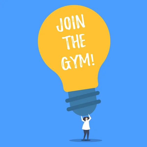 Word writing text Join The Gym. Business concept for Motivation to start working out making exercises fitness. — Stock Photo, Image