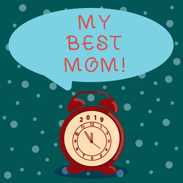 Ordet skriver text min bästa mamma. Affärsidé för beundrar har tillgivenhet goda känslor kärlek till din mamma. — Stockfoto