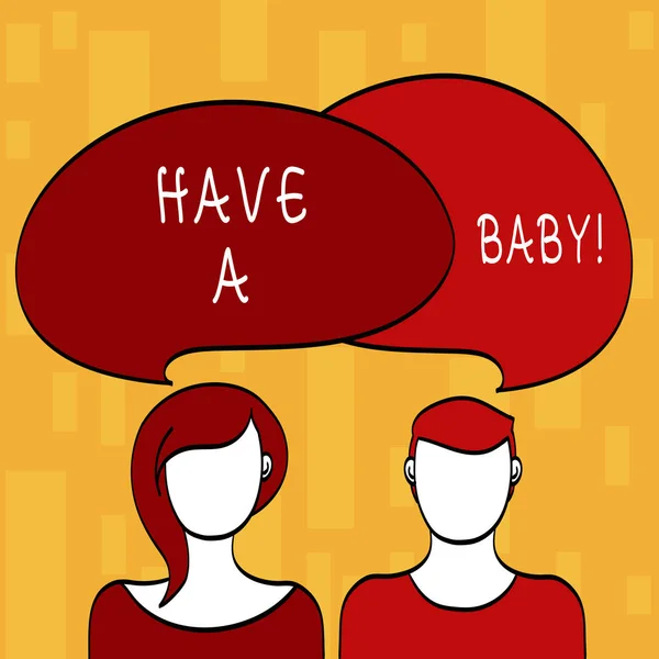 Handskrift text har en Baby. Begreppet mening råd att bli gravid och att ha en unge rekommendation. — Stockfoto