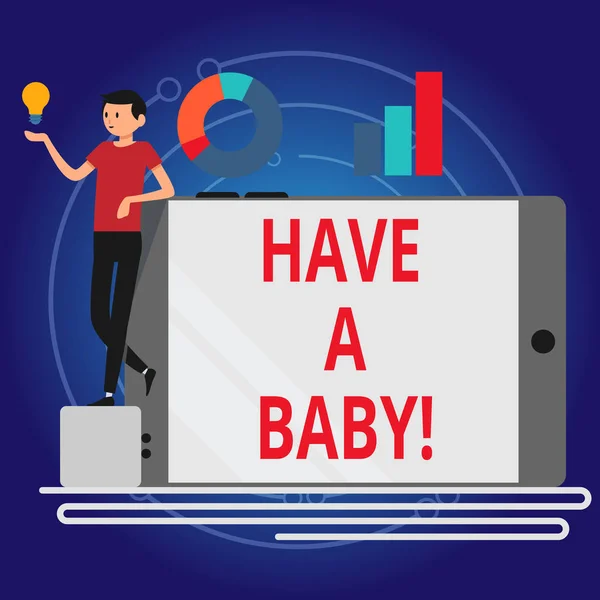 Írásbeli Megjegyzés találat van A baba. Üzleti fénykép bemutatják a tanácsot, hogy teherbe esni, és miután egy gyerek ajánlás. — Stock Fotó
