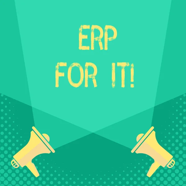 Handgeschreven tekst Erp voor It. Concept, wat betekent dat Enterprise resource planning software voor integratie van toepassingen. — Stockfoto