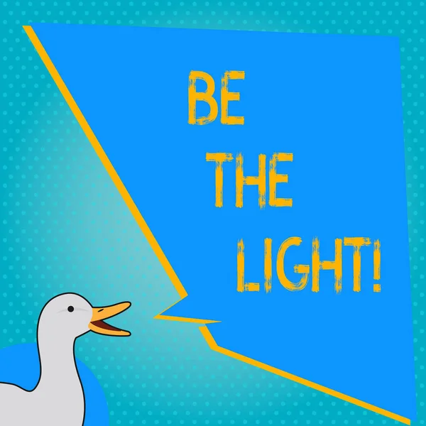 Escribir texto a mano Ser la luz. Concepto significado Iluminar otros mostrando con su actitud ser optimista . —  Fotos de Stock