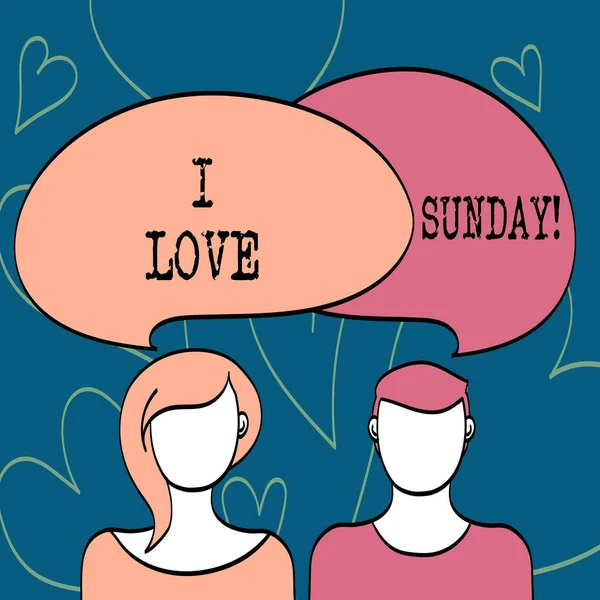 Κείμενο σημάδι μου δείχνουν την αγάπη Κυριακή. Εννοιολογική φωτογραφία να έχουν αγάπη για το happy Σαββατοκύριακο ενθουσιασμένος για να χαλαρώσετε. — Φωτογραφία Αρχείου
