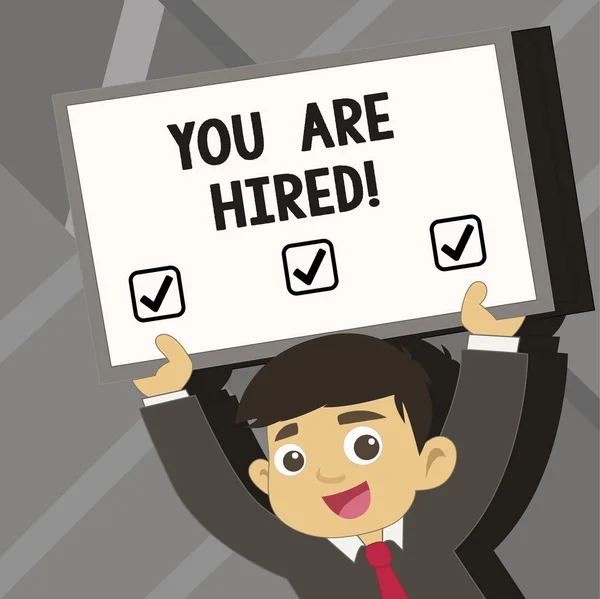 Wortschreibtext, den Sie eingestellt haben. Business-Konzept für die Rekrutierung für einen Job der richtige Kandidat ausgewählt. — Stockfoto