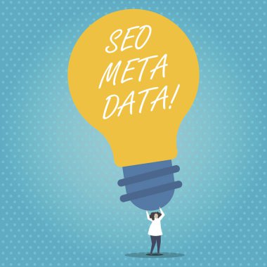 El yazısı metin Seo Meta veri. Arama Motoru Optimizasyonu Online pazarlama stratejisi anlam kavramı.