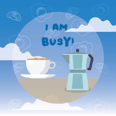 Word metin yazma, ben Am meşgul. İş kavramı için eğlence için hiçbir zaman vurguladı yapacak çok şey var.