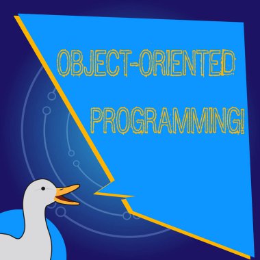 Nesne yönelimli programlama gösterilen yazma kavramsal el. İş fotoğraf vitrine dil modeli nesneleri yerine eylemleri.