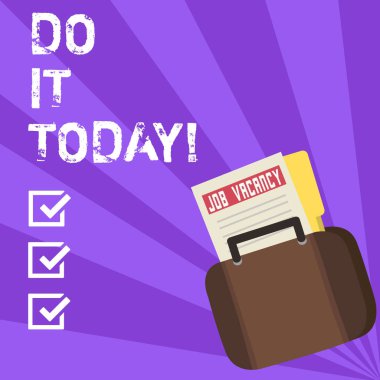 Kavramsal el bugün yapmak gösterilen yazma. Şimdi bir şey hemen hemen yapılması gereken cevap vitrine iş fotoğraf.