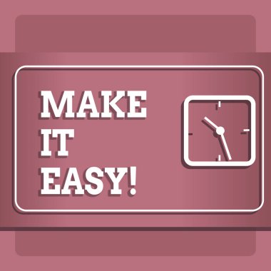 Kavramsal el Make It Easy gösterilen yazma. Akıllı bir yaklaşım zahmetsiz ücretsiz endişeler veya zorluklar vitrine iş fotoğraf.