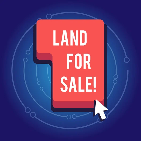 Text sign showing Land For Sale. Conceptual photo Real Estate Lot Selling Developers Realtors Investment.